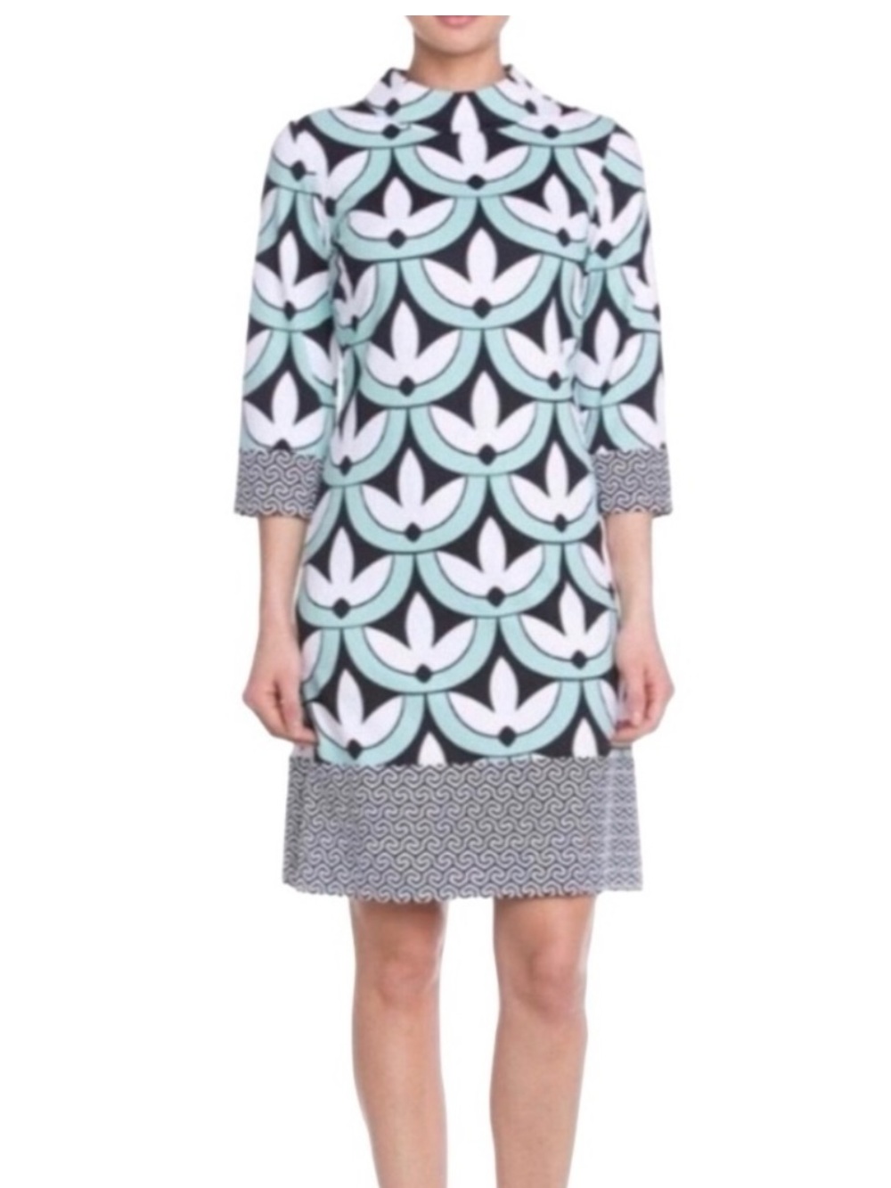J. McLaughlin Dress Mock neck Shift Dress Catalina Cloth Size Small.